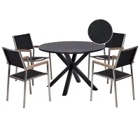 Garden Dining Set 4 Seater MALETTO/GROSSETO Metal Black