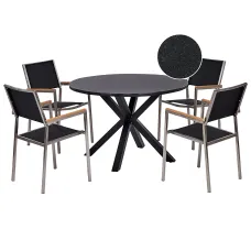 Garden Dining Set 4 Seater MALETTO/GROSSETO Metal Black