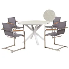 Garden Dining Set 4 Seater MALETTO/COSOLETO Metal Taupe