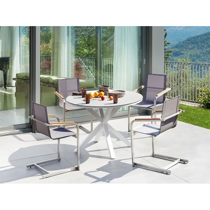 Garden Dining Set 4 Seater MALETTO/COSOLETO Metal Taupe