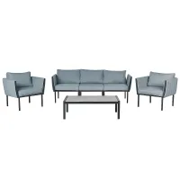 Garden Lounge Set with Table 5 Seater SKALA Metal Dark Grey