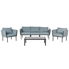 Garden Lounge Set with Table 5 Seater SKALA Metal Dark Grey