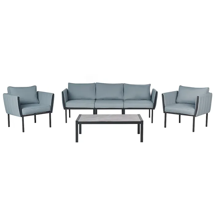Garden Lounge Set with Table 5 Seater SKALA Metal Dark Grey