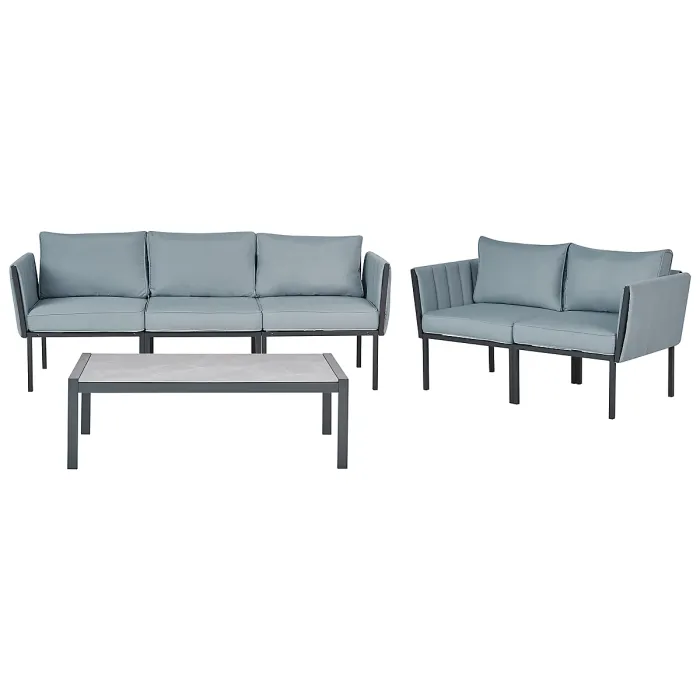Garden Lounge Set with Table 5 Seater SKALA Metal Dark Grey