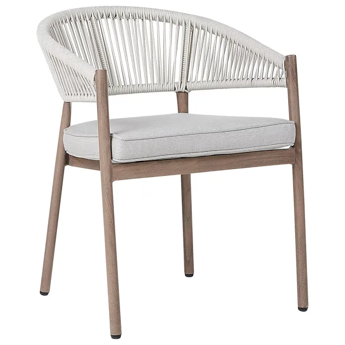 Garden Dining Set 6 Seater FLAVIA with Cushions Metal Taupe