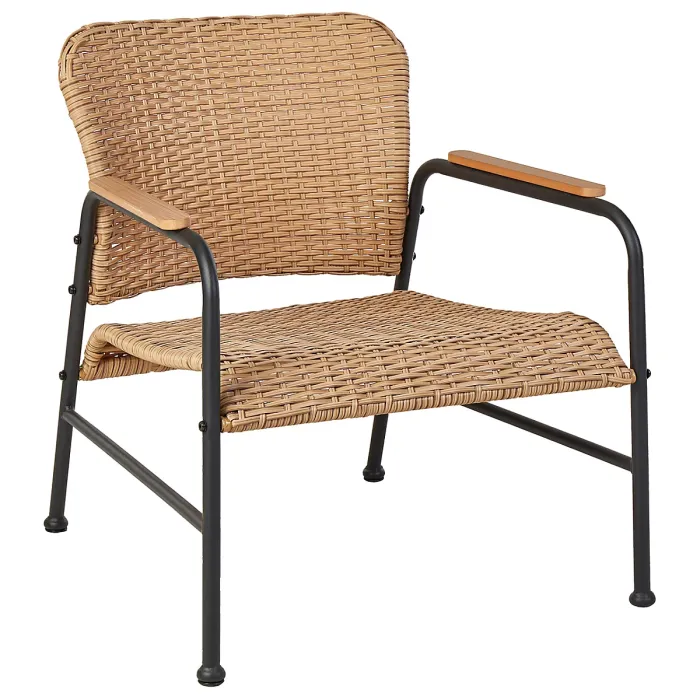 Garden Lounge Set with Table 4 Seater OFANTO PE Rattan Natural