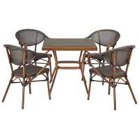 Garden Dining Set 4 Seater CASPRI II Metal Grey