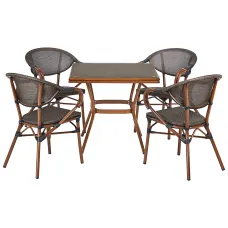 Garden Dining Set 4 Seater CASPRI II Metal Grey