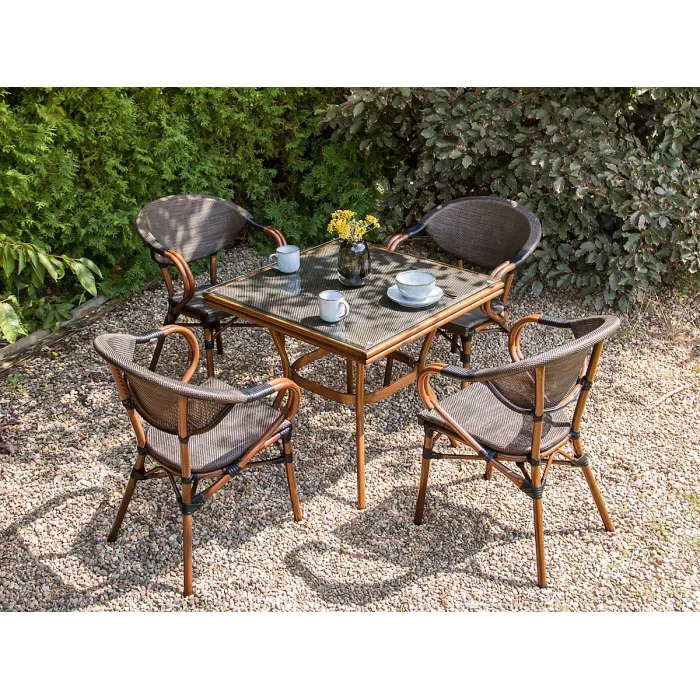 Garden Dining Set 4 Seater CASPRI II Metal Grey