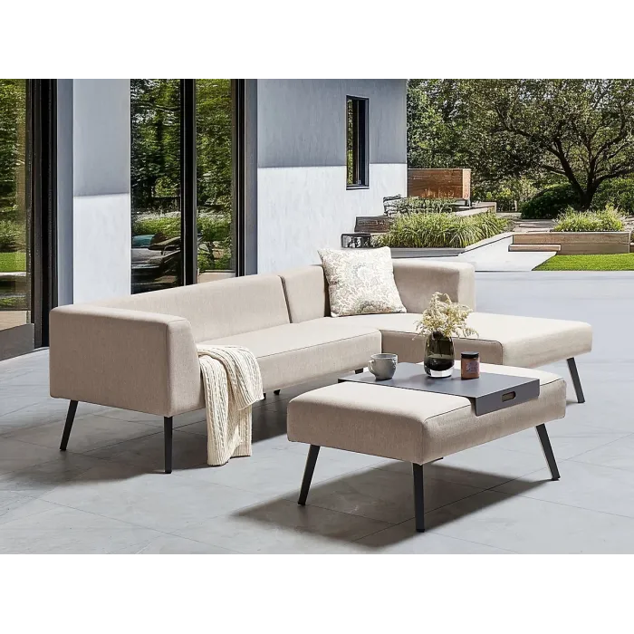 Garden Corner Sofa with Table 4 Seater SORRIVOLI Left Hand Beige