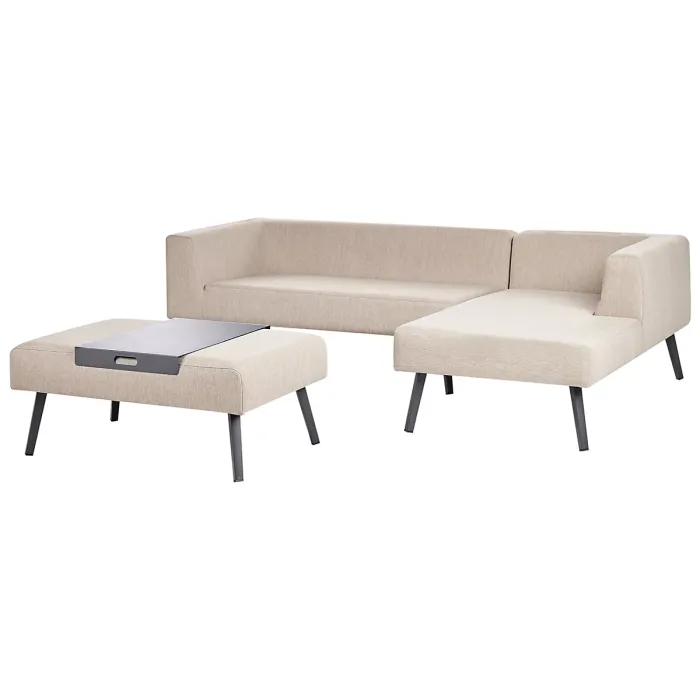 Garden Corner Sofa with Table 4 Seater SORRIVOLI Left Hand Beige