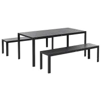 Garden Dining Set with Benches 6 Seater NARDO Black