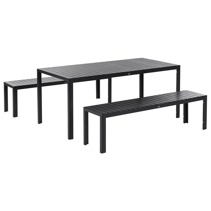 Garden Dining Set with Benches 6 Seater NARDO Black
