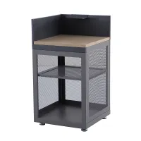 Cucino Mesh Grey Corner Steel Wood effect Outdoor kitchen cabinet unit