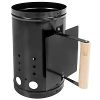 BBQ firestarter with heat shield - black