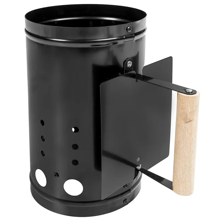 BBQ firestarter with heat shield - black