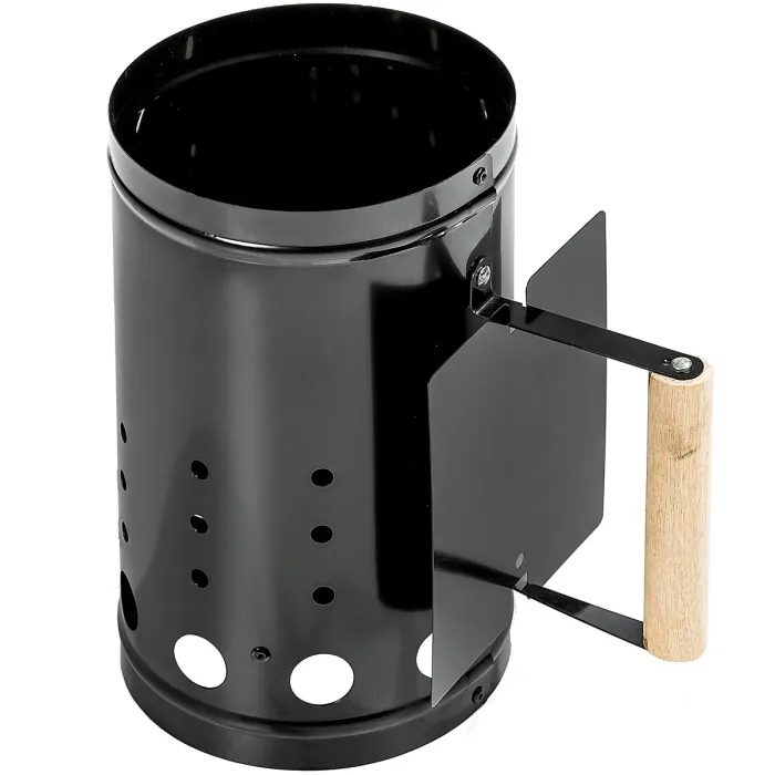 BBQ firestarter with heat shield - black