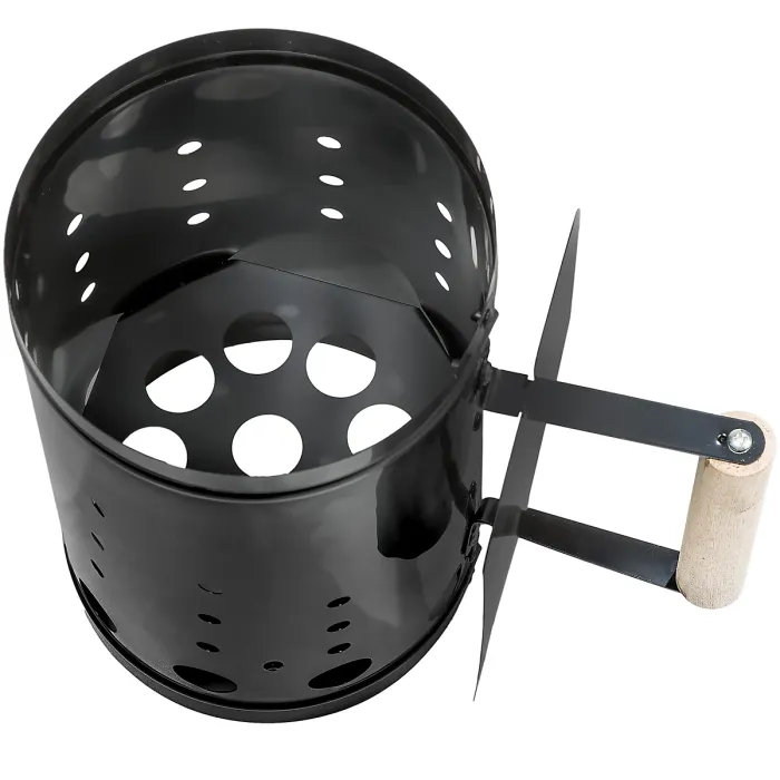BBQ firestarter with heat shield - black