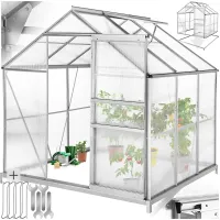 Aluminium greenhouse with foundation, UV-resistant - 190 x 185 x 195 cm