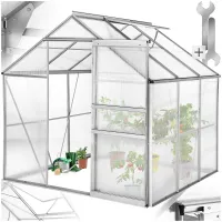 Aluminium greenhouse, UV-resistant, 185x190x195cm - 190 x 185 x 195 cm