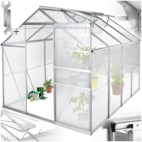 Aluminium greenhouse, UV-resistant, 185x250x195cm - 250 x 185 x 195 cm