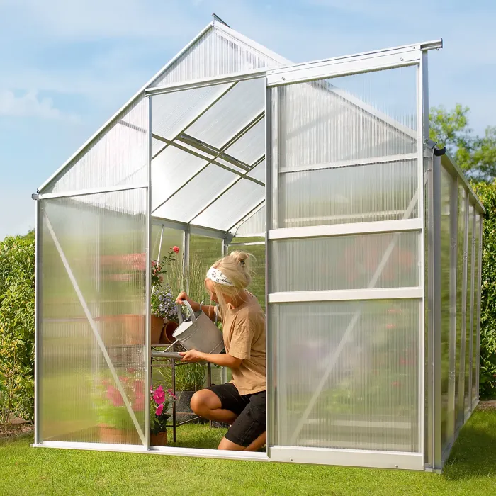 Aluminium greenhouse, UV-resistant, 185x250x195cm - 250 x 185 x 195 cm