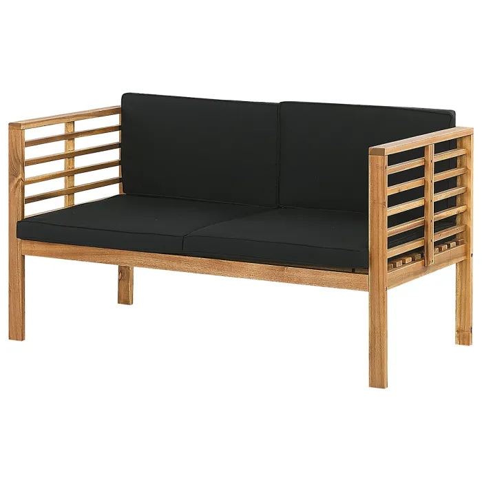 Garden Lounge Set with Table 4 Seater PACIFIC Acacia Wood Black
