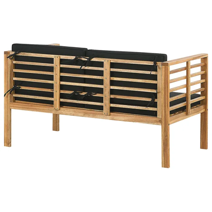 Garden Lounge Set with Table 4 Seater PACIFIC Acacia Wood Black