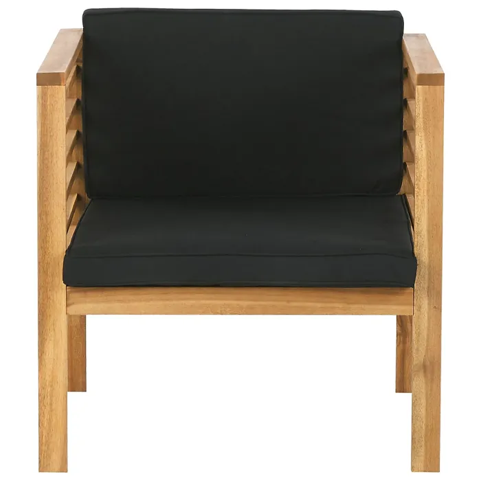 Garden Lounge Set with Table 4 Seater PACIFIC Acacia Wood Black