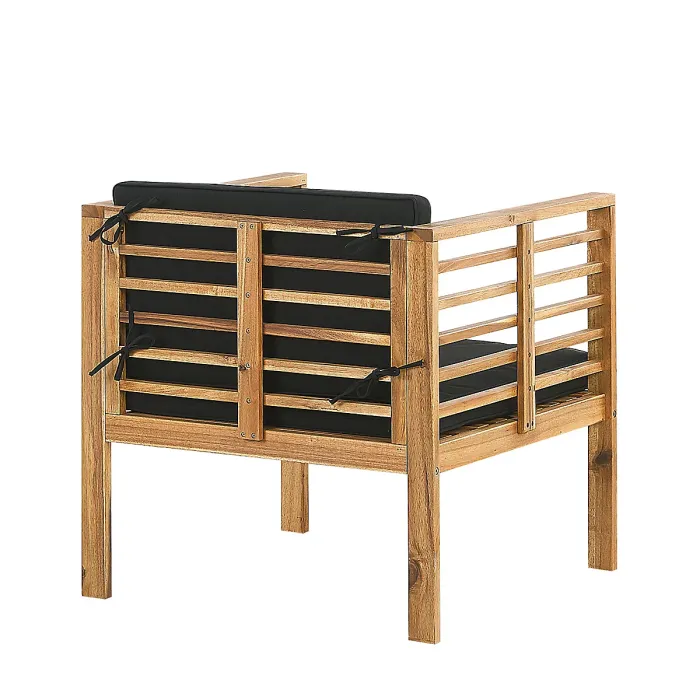 Garden Lounge Set with Table 4 Seater PACIFIC Acacia Wood Black