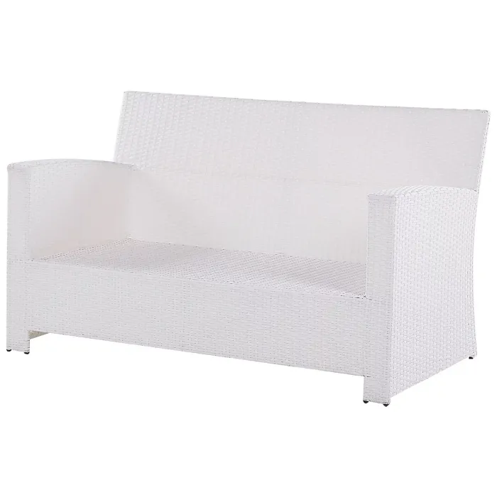 Garden Lounge Set with Table 4 Seater MARINO PE Rattan White
