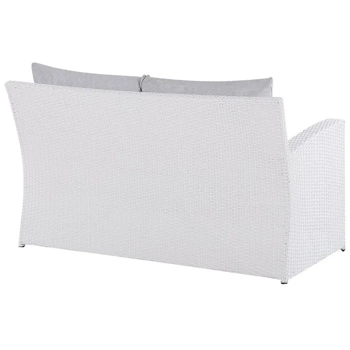 Garden Lounge Set with Table 4 Seater MARINO PE Rattan White