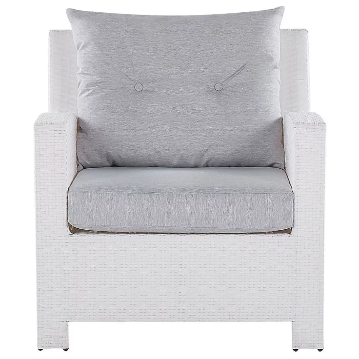 Garden Lounge Set with Table 4 Seater MARINO PE Rattan White