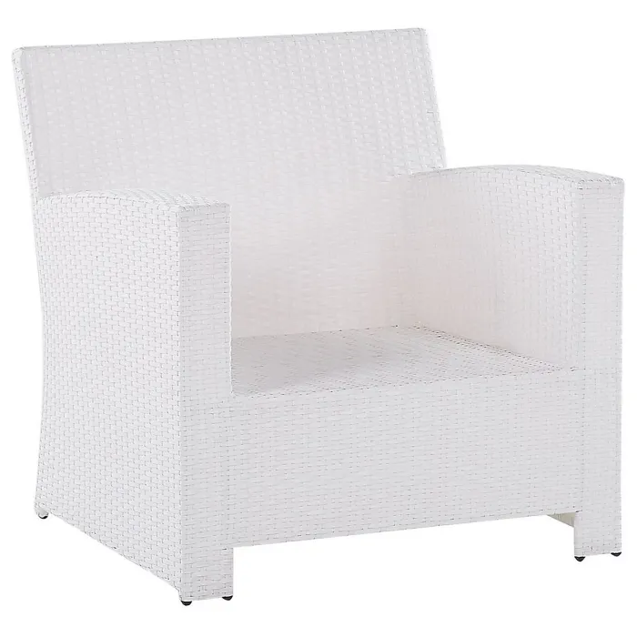 Garden Lounge Set with Table 4 Seater MARINO PE Rattan White