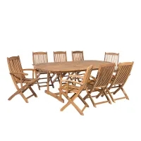 Garden Dining Set 8 Seater MAUI Acacia Wood Light Brown