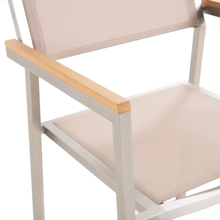 Garden Dining Set 8 Seater GROSSETO Cracked Glass Transparent/ Beige