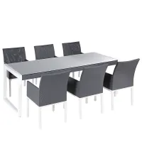 Garden Dining Set 6 Seater BACOLI with Cushions Metal Grey