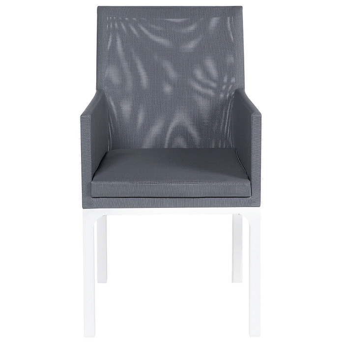 Garden Dining Set 6 Seater BACOLI with Cushions Metal Grey