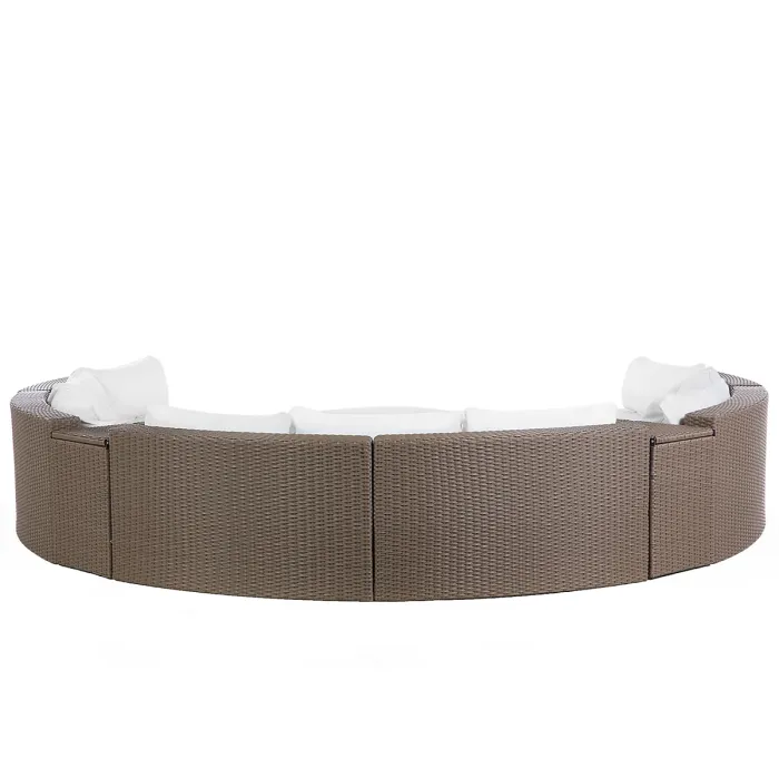 Garden Lounge Set with Table 9 Seater SEVERO PE Rattan Brown