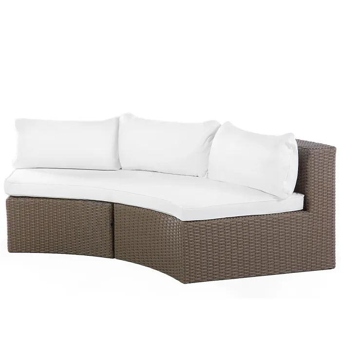 Garden Lounge Set with Table 9 Seater SEVERO PE Rattan Brown