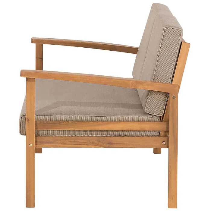 Garden Lounge Set with Table and Ottoman 4 Seater MANILA Acacia Wood Light Brown