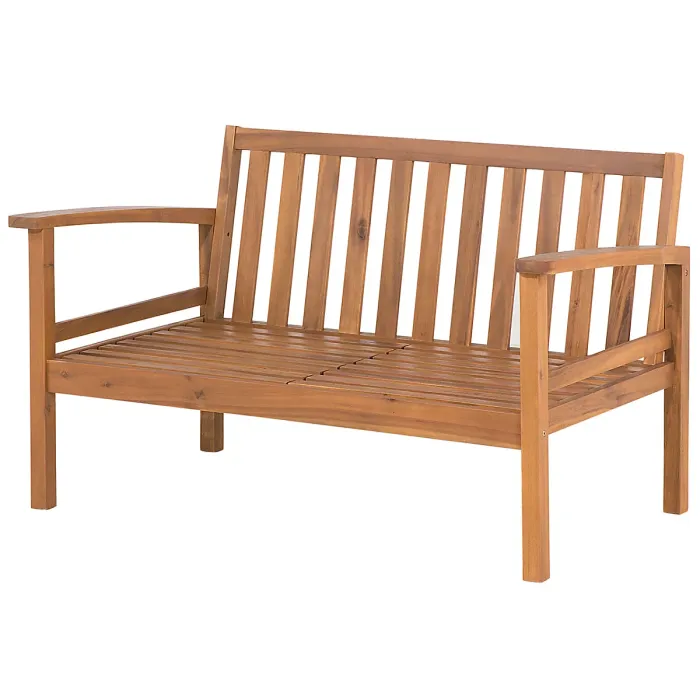 Garden Lounge Set with Table and Ottoman 4 Seater MANILA Acacia Wood Light Brown