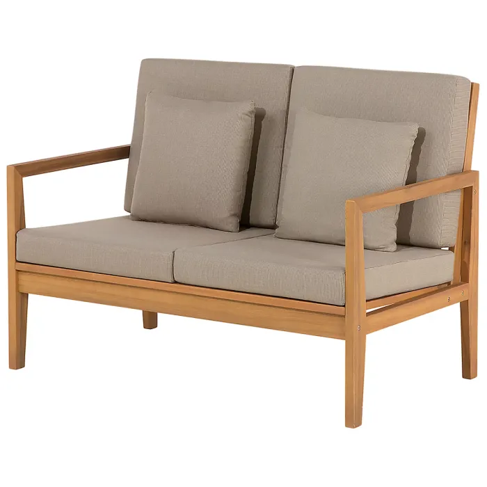 Garden Lounge Set with Table 7 Seater PATAJA Acacia Wood Light Brown