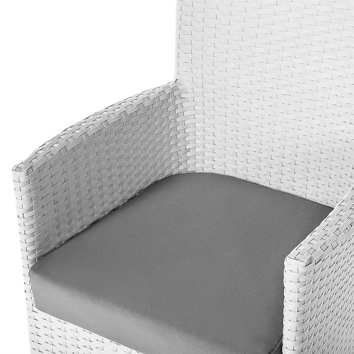 Garden Dining Set 8 Seater ITALY with Cushions PE Rattan White