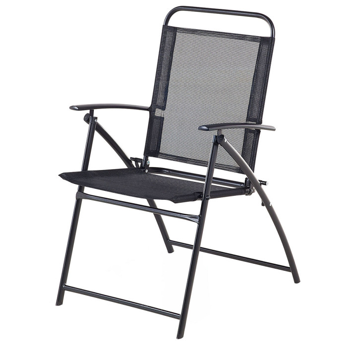 Garden Dining Set 4 Seater LIVO Metal Black