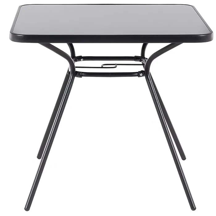 Garden Dining Set 4 Seater LIVO Metal Black