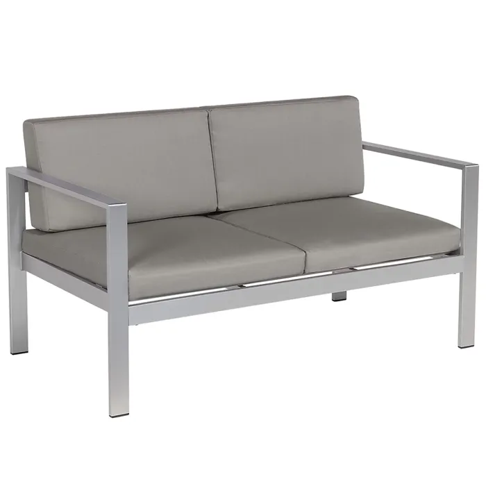 Garden Lounge Set with Table 4 Seater SALERNO Metal Dark Grey
