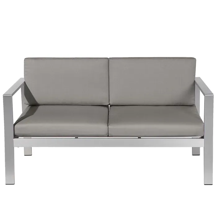 Garden Lounge Set with Table 4 Seater SALERNO Metal Dark Grey