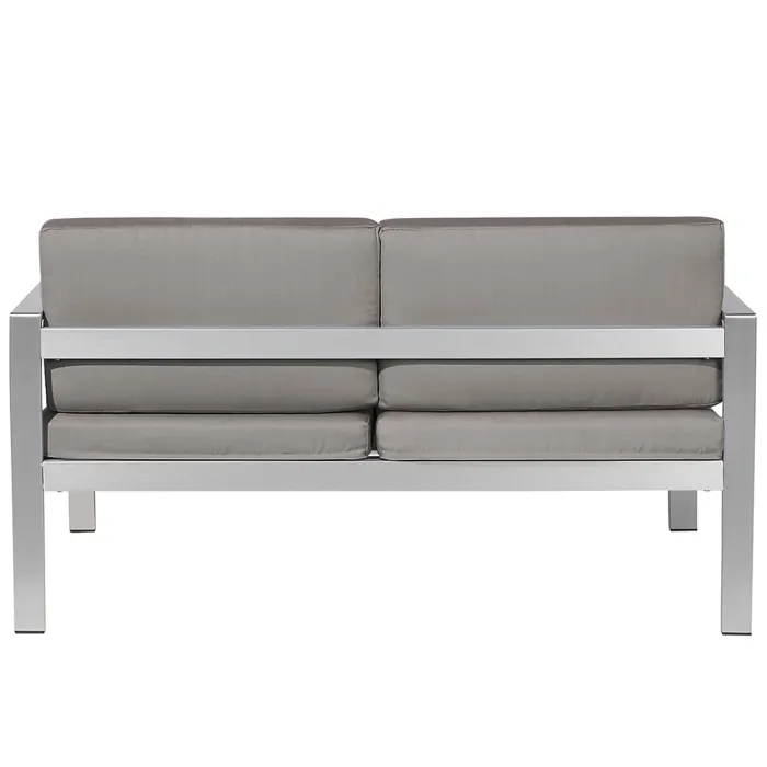 Garden Lounge Set with Table 4 Seater SALERNO Metal Dark Grey