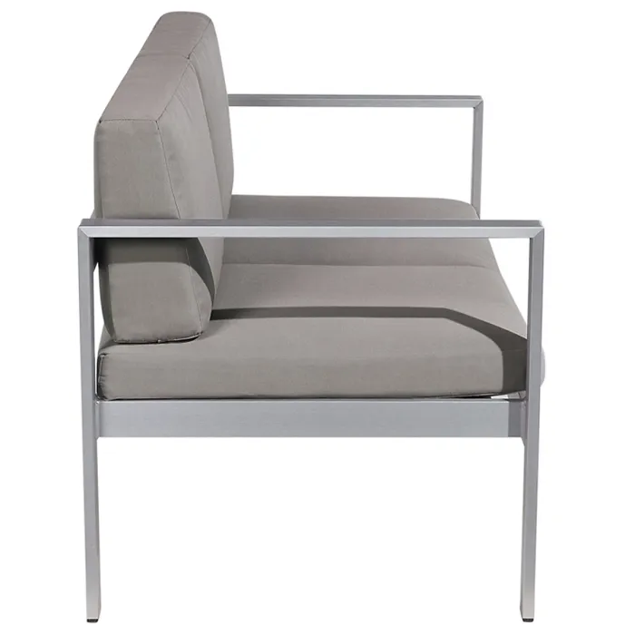 Garden Lounge Set with Table 4 Seater SALERNO Metal Dark Grey
